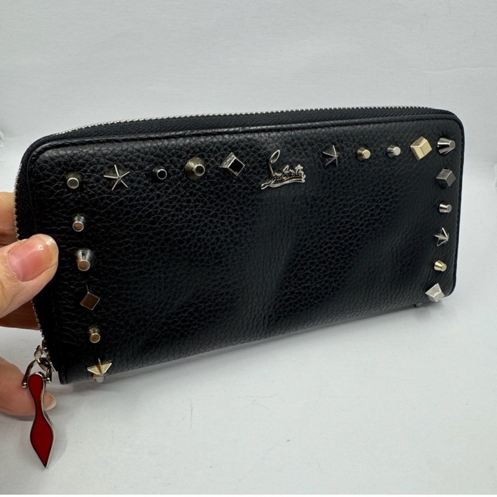 ❌ SOLD ❌Christian Louboutin Black Studded Leather Wallet